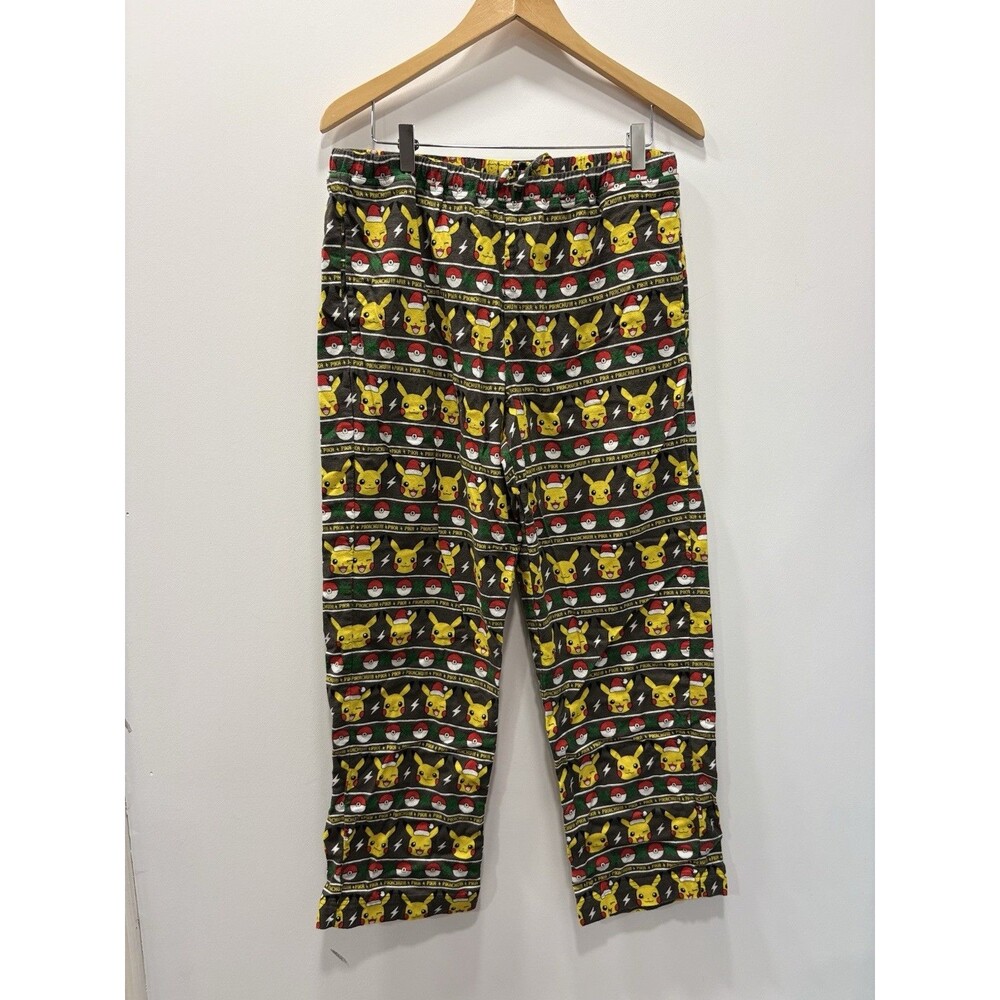 Hanna Andersson Pokemon Pikachu Holiday Christmas Pajama Pants Men M Adult